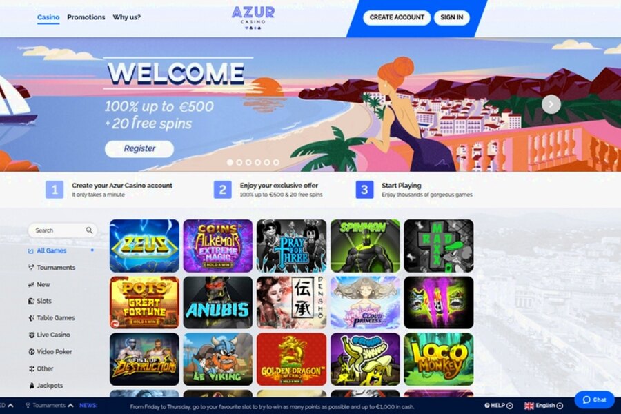 Azur Casino - Créez Votre Compte Joueur Facilement